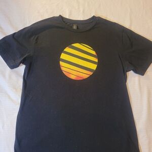 Minecraft Movie inspired Gildan Black Graphic T-Shirt with Yellow Sun Design